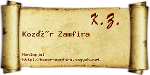 Kozár Zamfira névjegykártya